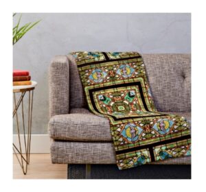 Stained glass window art throw blanket